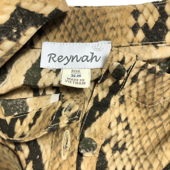 Vintage Reynah Silky Lightweight Waist Shift Snake Print Low Drop Dress - Picture 6 of 8